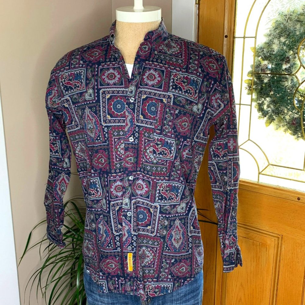 BD Baggies Mens Multicolor Regular Button Front Paisley Shirt Size Medium